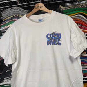 00’s Cozumel Mexico scuba diving t shirt white L travel